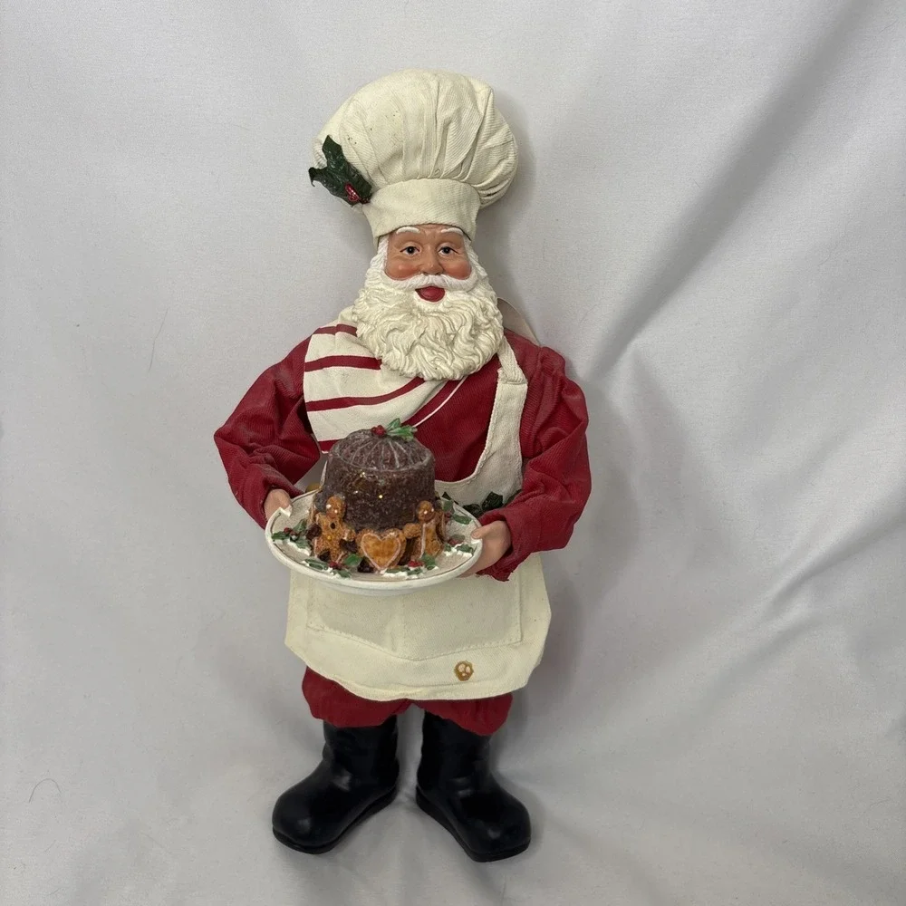 Possible Dreams Clothique Santa Claus Cake Baker Chef Figgy Pudding Figure Mache